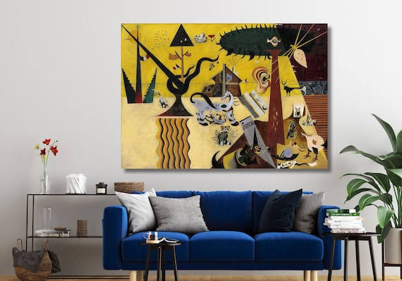 ジョアン・ミロ「耕作地」キャンバスアート、ジョアン・ミロ