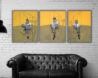 Set of 3 Three Studies of Lucian Freud Canvas Print, Francis Bacon