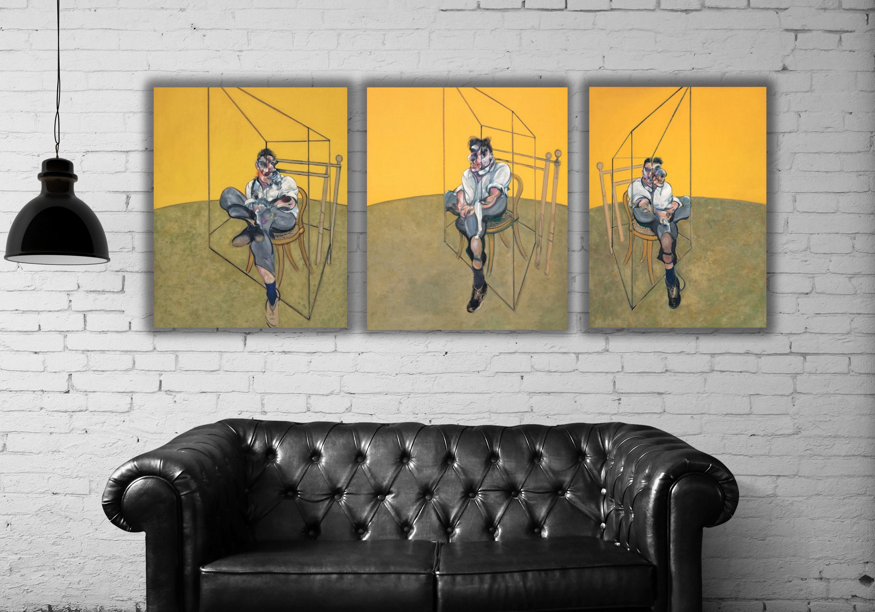 Set of 3 Three Studies of Lucian Freud Canvas Print, Francis Bacon