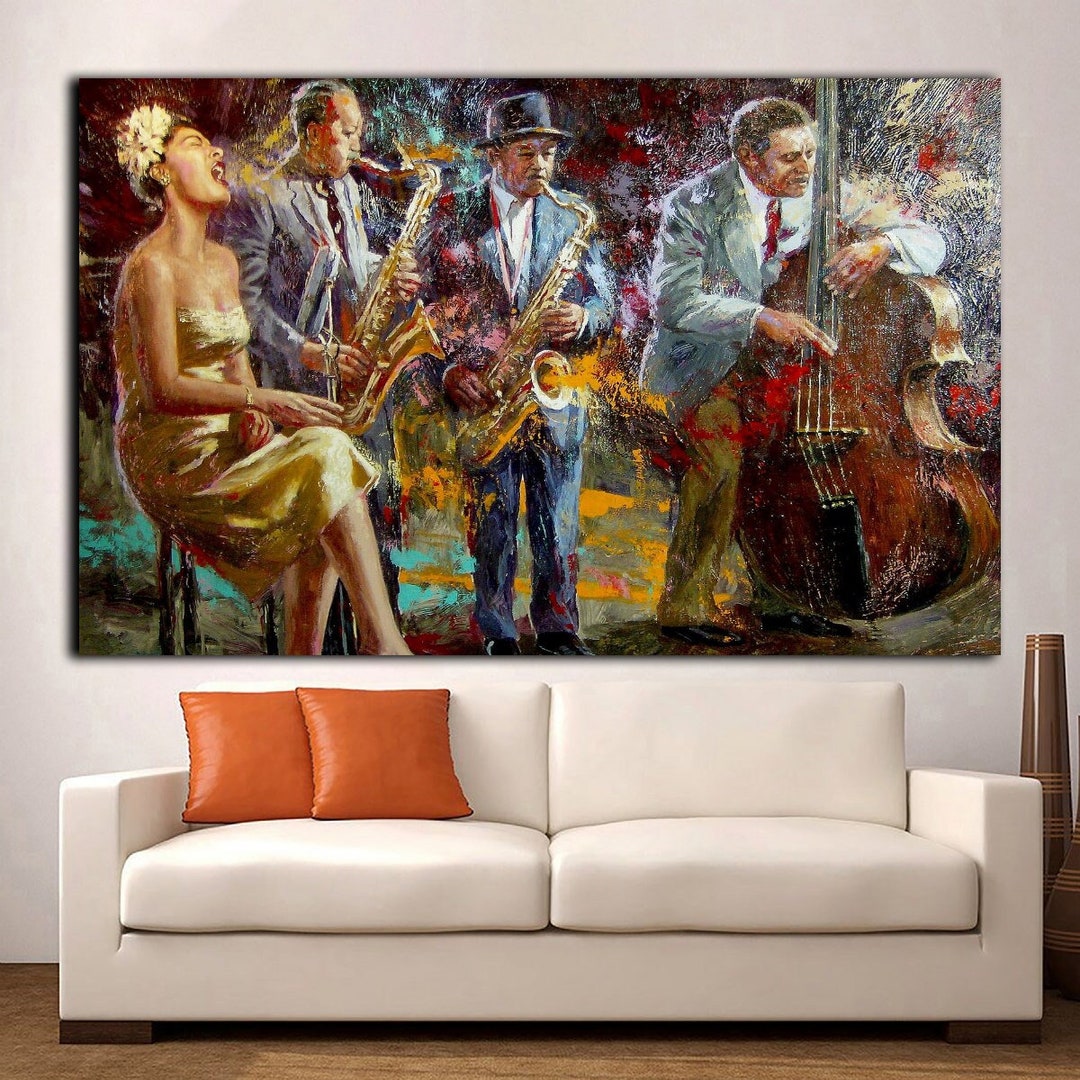 African Jazz Print Art Canvas,abstract Jazz Poster Print Art,african