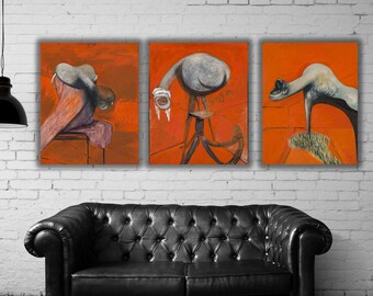 Set of 3 Three Studies for Figures at the Base of a Crucifixion