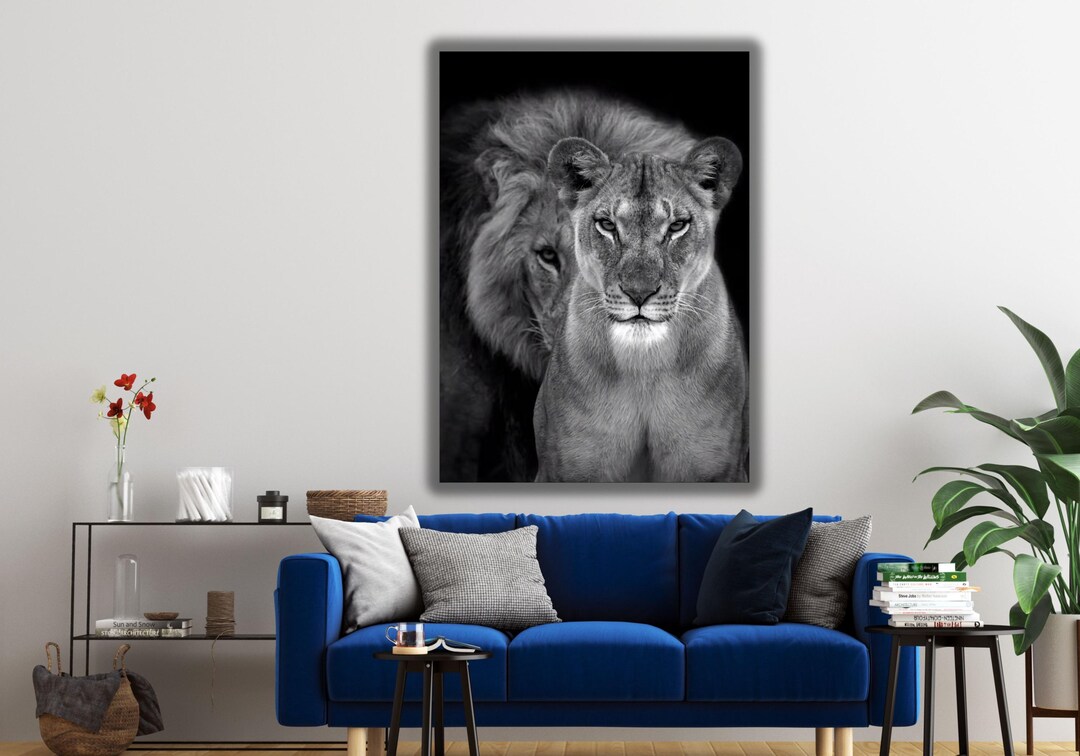 Lion Painting Print Art,lion Family Canvas,liones Animals King of the ...