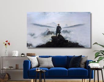 Caspar David Friedrich Wanderer Above The Sea of Fog Canvas, Caspar David Friedrich Wall Art Canvas, Original Print Canvas Art,Ready To Hang