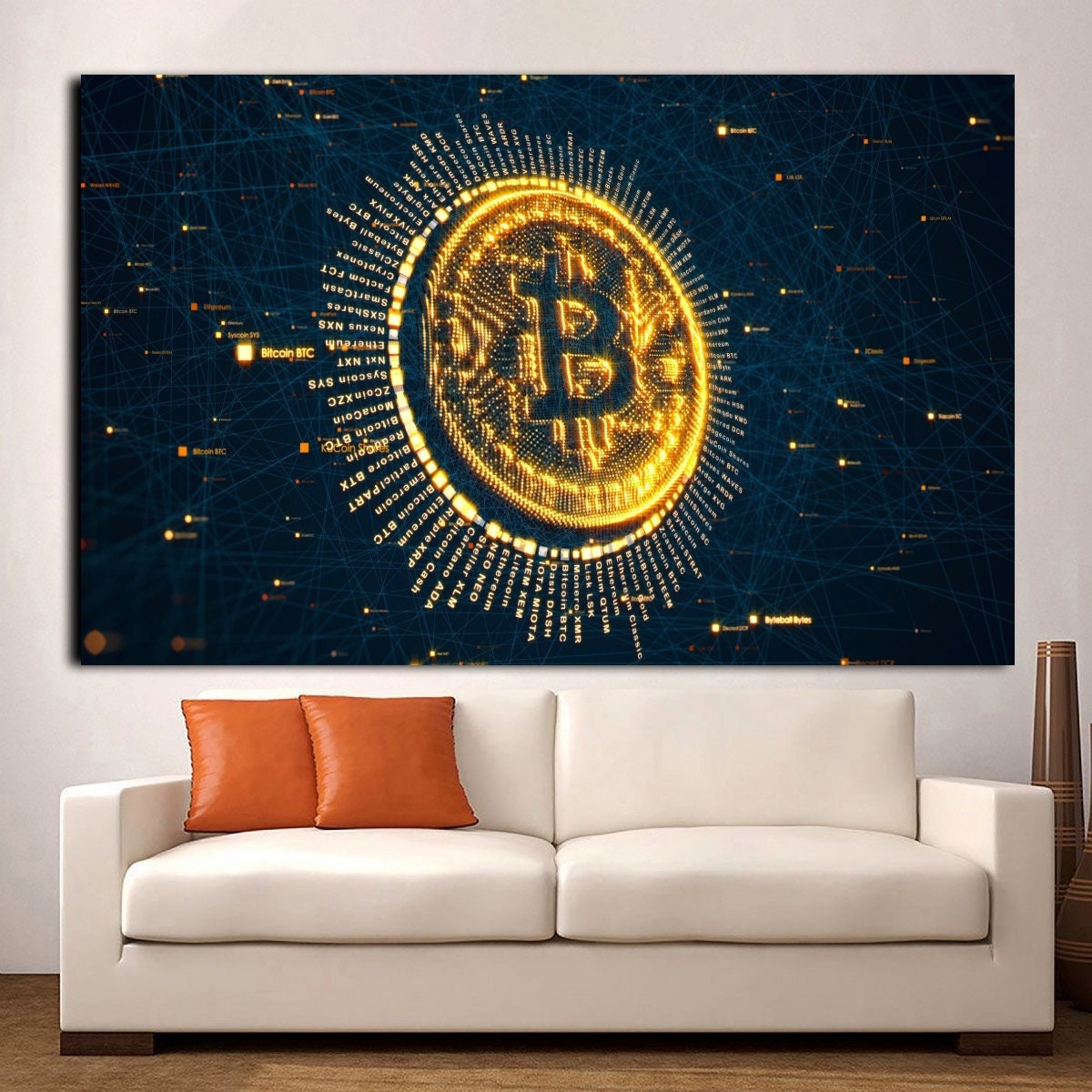 Motivation Bitcoin Wall Art Crypto Coins Bitcoin King Altcoin Canvas Free  Shipping Great Gift With a Life Time Warranty READY to HANG CANVAS - Etsy
