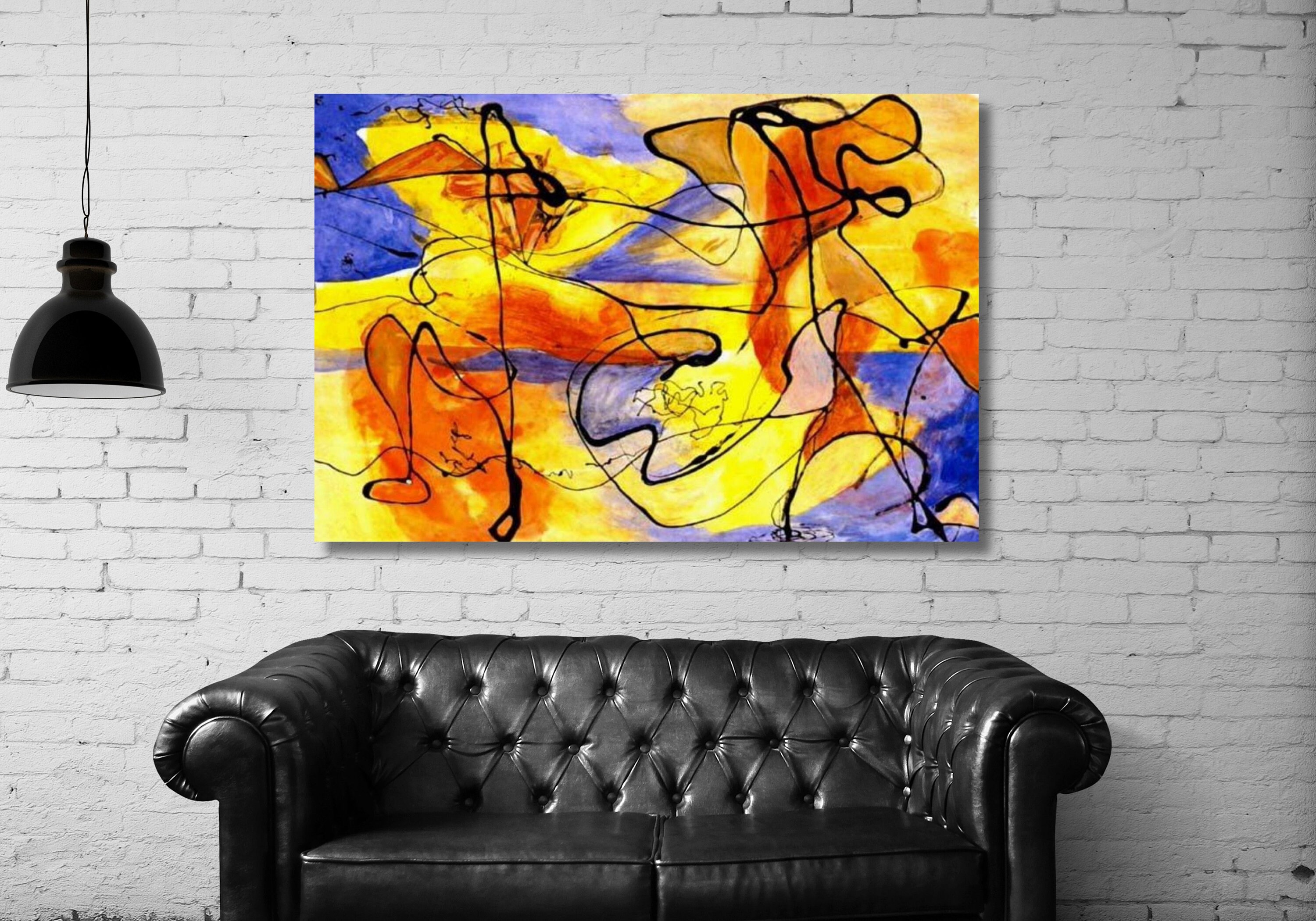 ジャクソン・ポロック抽象画キャンバスウォールアートプリント、モダン