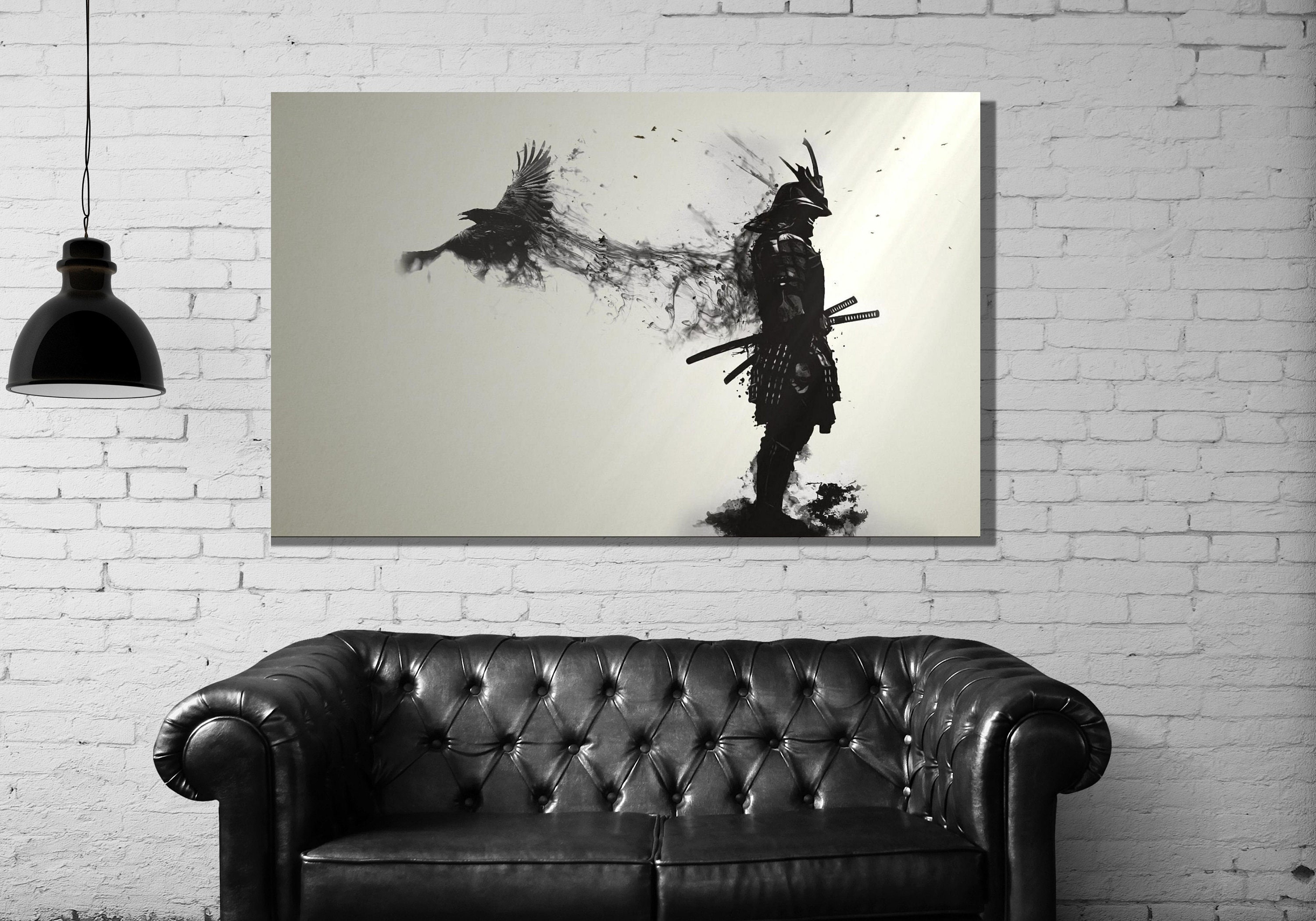 Samurai Canvas Painting,samurai Poster,samurai Man Canvas Print ,wall ...