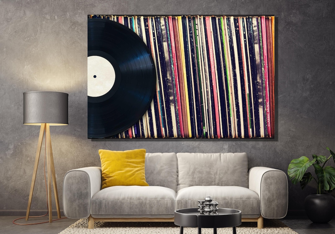 Music Decor Vinyl Record Wall Art, Vintage Vinyl Covers Canvas,modern ...