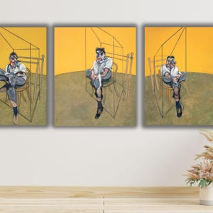 Set of 3 Three Studies of Lucian Freud Canvas Print, Francis Bacon Canvas Art Poster,Francis Bacon Triptych,Living Room Decor, Ready to Hang