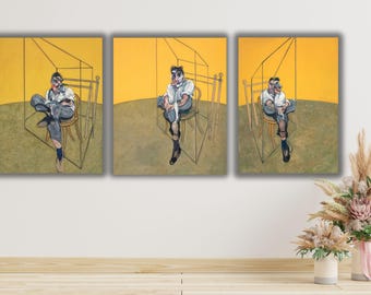 Set of 3 Three Studies of Lucian Freud Canvas Print Art, Francis
