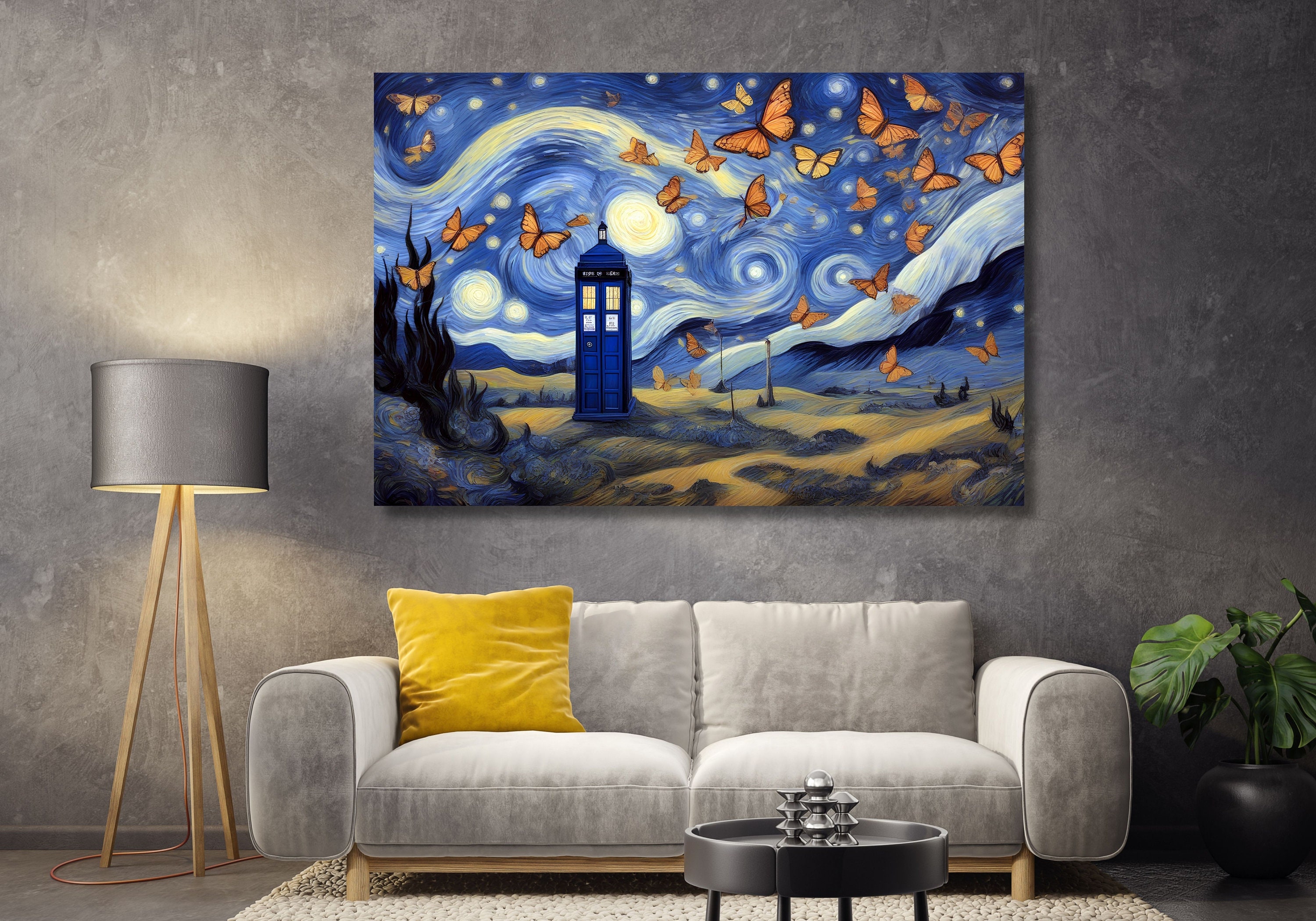 Doctor Who Tardis Box Vincent Van Gogh Canvas Wall Art Poster,modern ...