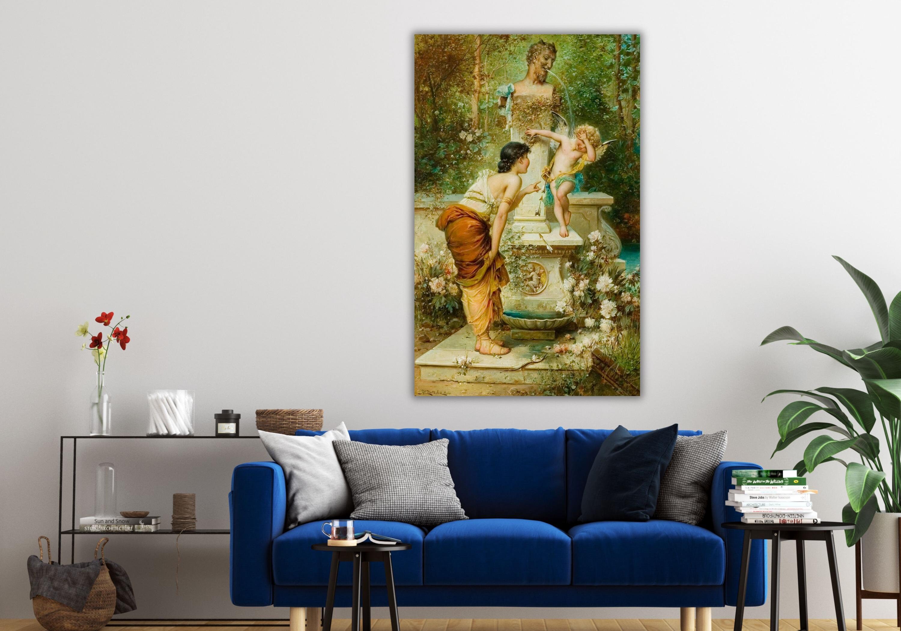 Hans Zatzka Angel Canvas Print Art,renaissance Art,kissing