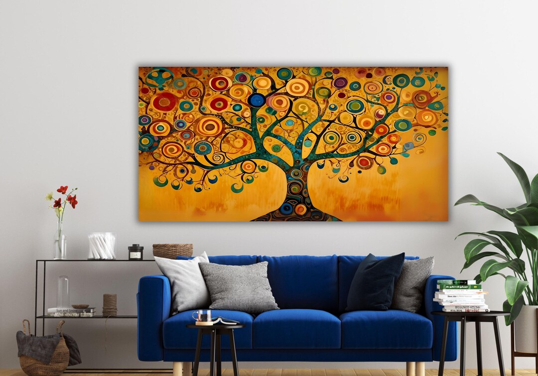 Tree of Life Gustav Klimt Style Canvas Art Poster Painting Design ...