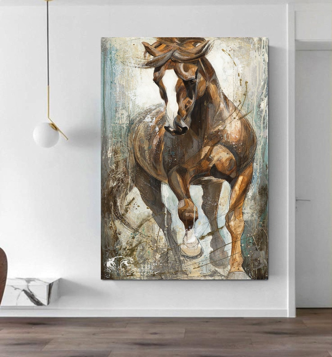 Horse Painting Modern Large Canvas ,horse Poster,wall Decor,home Decor,canvas Art Prints