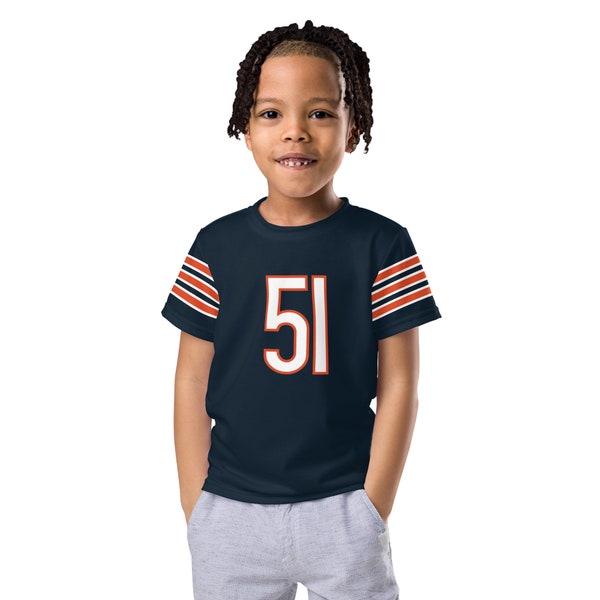 Personalized Chicago Football Team Navy Jersey - Kid / Toddler Tee - Fast Free Shipping Included