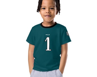 Personalized Philadelpha Football Team Teal Jersey - Kid / Toddler Tee - Fast Free Shipping Included