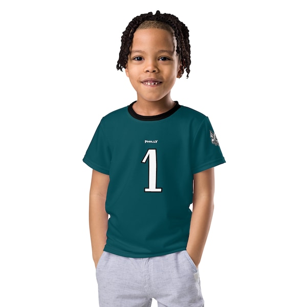 Personalized Philadelpha Football Team Teal Jersey - Kid / Toddler Tee - Fast Free Shipping Included