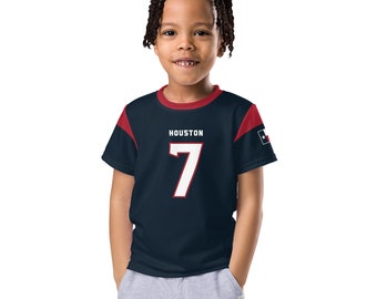 Personalized Houston Football Team Navy Jersey - Kid / Toddler Tee - Fast Free Shipping Included