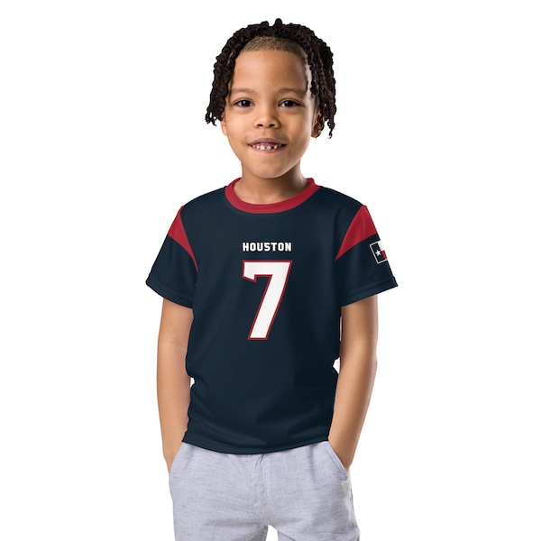 Personalized Houston Football Team Navy Jersey - Kid / Toddler Tee - Fast Free Shipping Included