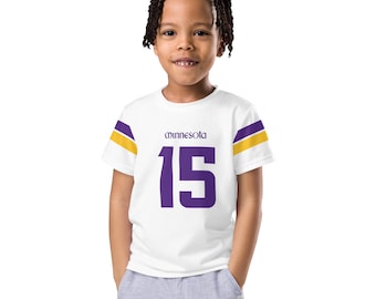 Personalized Minneapolis Football Team White Jersey - Kid / Toddler Tee - Fast Free Shipping Included
