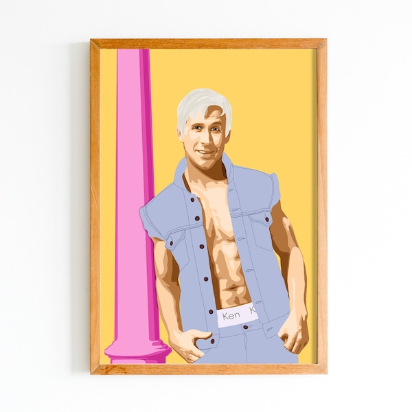 Ryan Gosling As Ken Poster/ Barbie Movie Poster/ Barbie and Ken/ Barbie 2023/ Barbie and Ken Art|/ Ryan Gosling/ Morgot Robbie