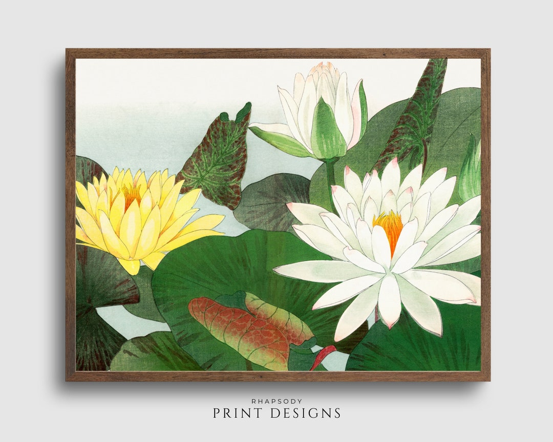 Lotus Art Print Japan Wall Art. PRINTABLE Japanese Classic Wall Art ...