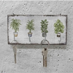 Rustic Wood Key Holder for Wall, Sturdy Key Organizer, Custom Key Hanger, Wall Mounted Key Hooks, Entryway Organizer