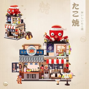 Building Blocks - Japanese Street View 1 of 4 - Japanese Takoyaki Shop - Mini Bricks