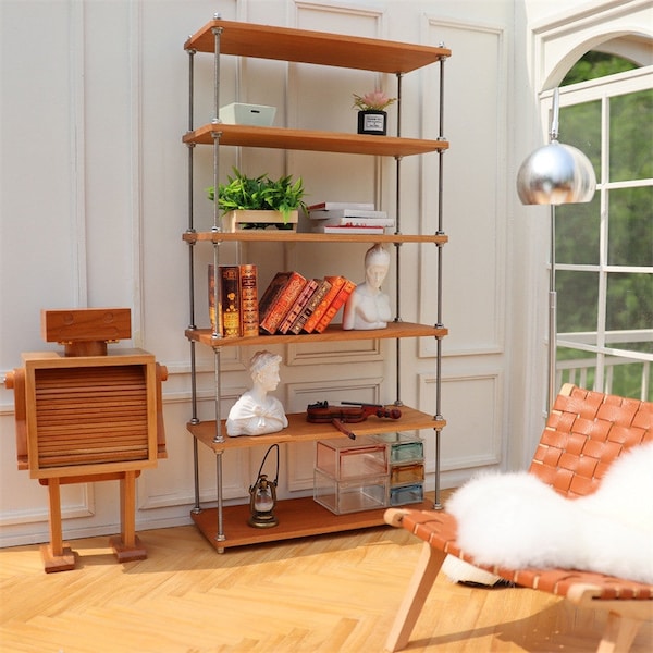 Miniature 1:6 Scale - Industrial Style Open Shelving Unit (available in different sizes)