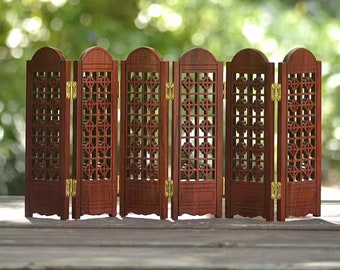 Miniatura a escala 1:12 - Biombo clásico de 6 paneles