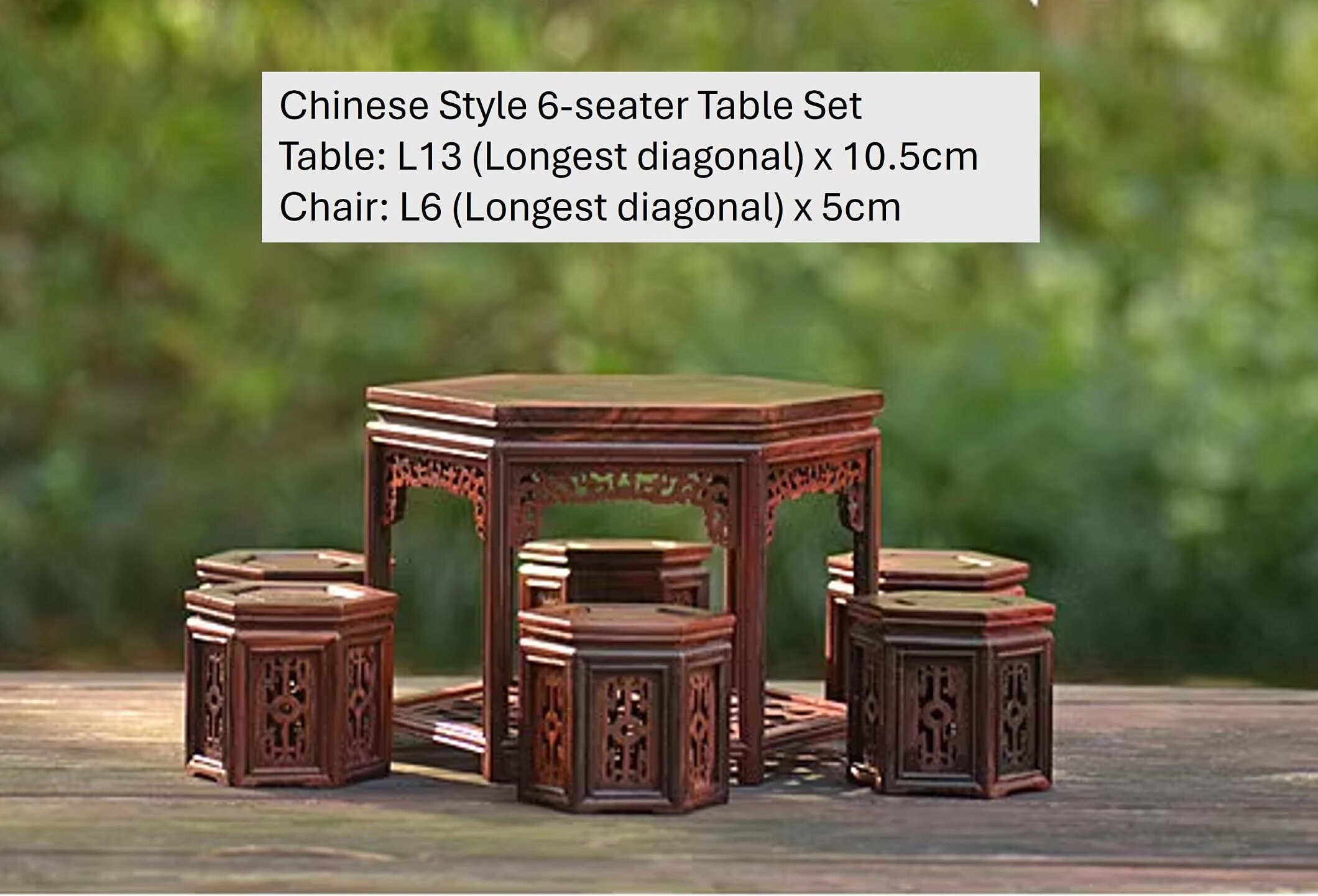 Miniature 1:12 Scale - Whole Set - Chinese Style 6-seater Table Set ...