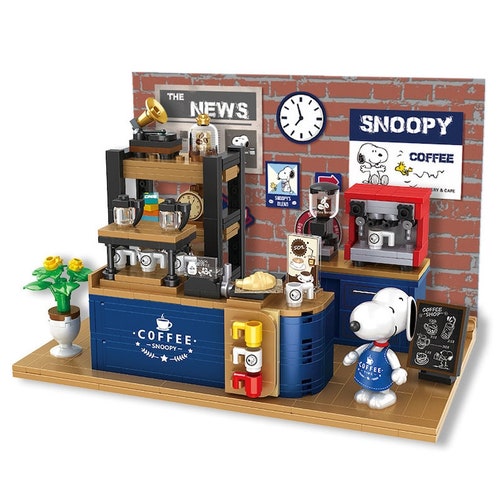 Building Blocks - Miniature Snoopy Coffee Shop - Etsy