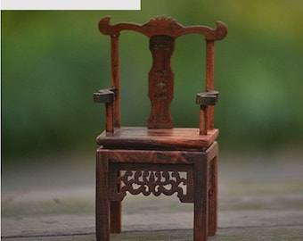Miniature 1:12 Scale - Chinese Style Wooden Dining Chair