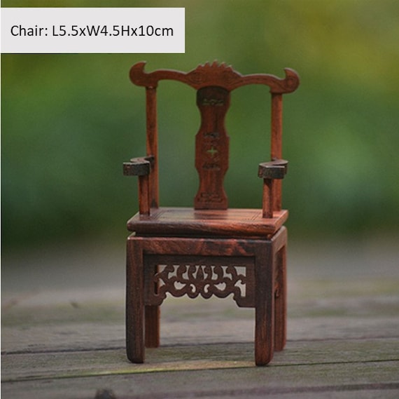 Miniature 1:12 Scale - Chinese Style Wooden Dining Chair