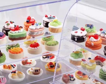 Vitrine à Gâteaux Miniature TOPINCN – Échelle 1/12 – Armoire De Boulangerie Pour Maison De Poupée – Déco Bois Composite