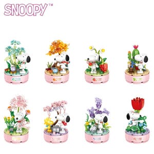 Nano Size Building Blocks - Mini Block - Snoopy Mini Display Brick Set (Series 4 Snoopy Garden) - Blind Box - Single Box