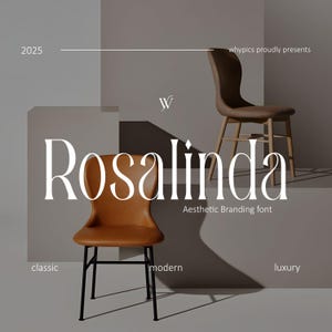 Fuente Sans Serif elegante Rosalinda para creaciones elegantes y gruesas, y fuente de exhibición estética para invitaciones de boda Canva, Porcreate y Cricut