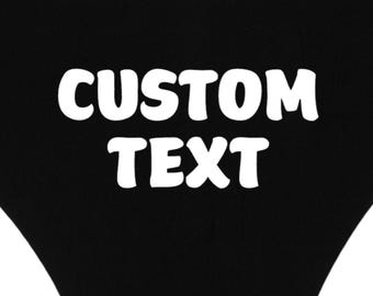 Personalised Thong With Your Text, Choose Print Colour, Custom Message Underwear