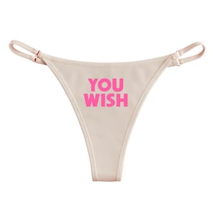You Wish-string, ondergoed met brutale slogan, grappig cadeau-lingerie, flirterige string voor dames