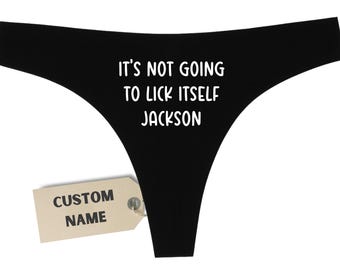 Personalised Thong With Name, Funny Custom Underwear Gift, Cheeky Lingerie, Name on Panties