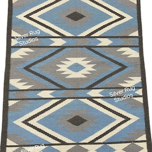 Wool Kilim Rug, Blue Rug, Custom Dhurrie Rug, Kilim Jute Rug, Flatweave Rug for Living Room, Office, Bedroom, 4x6 5x8 6x9 Rug, Home Décor