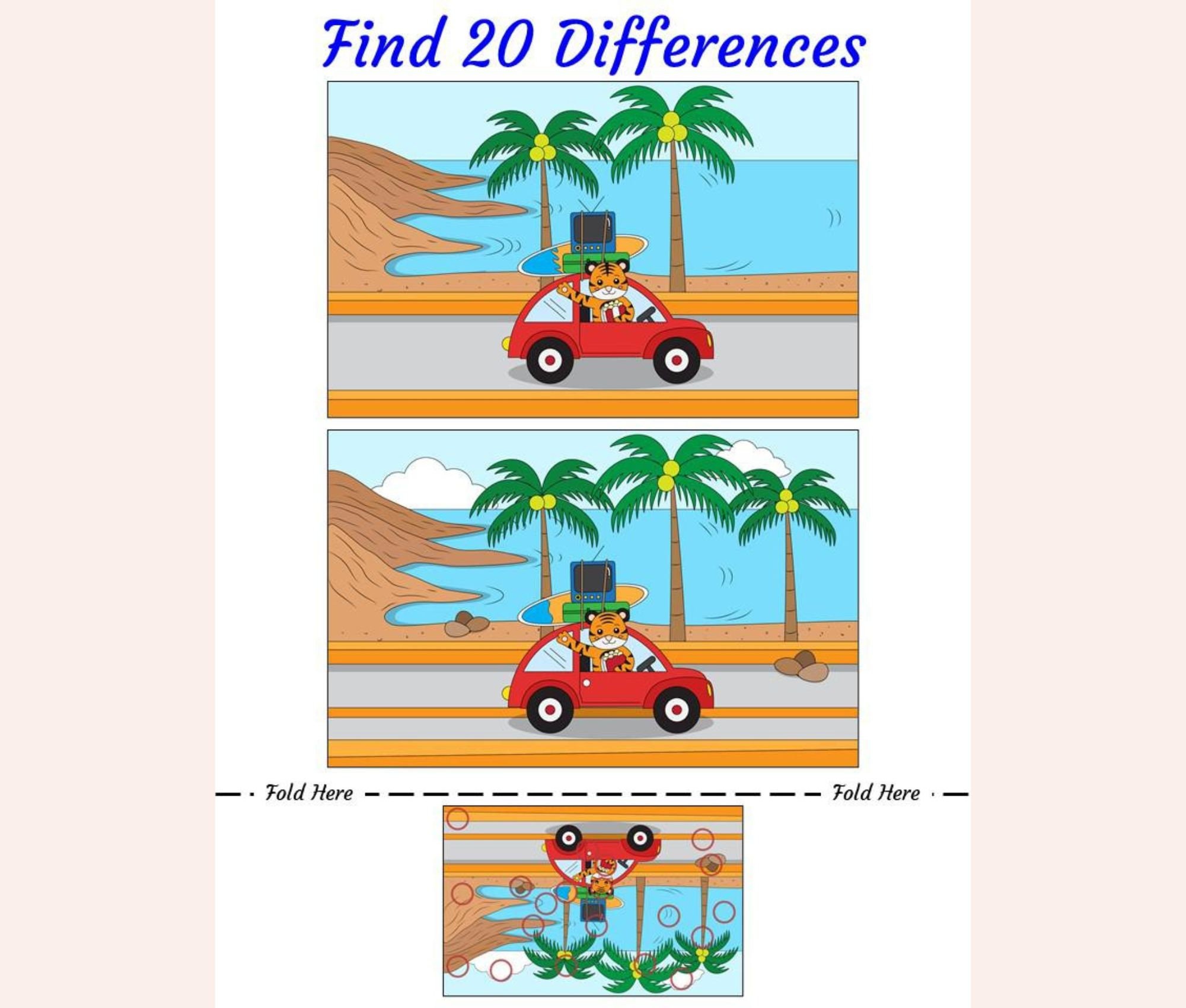 Spot the Difference Printable Worksheets, Find the Difference Game for ...
