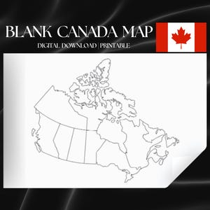 Carte vierge du Canada imprimable | Carte éducative du Canada pour enfants | Carte du Canada à colorier | Géographie du Canada | Imprimable pour le Canada