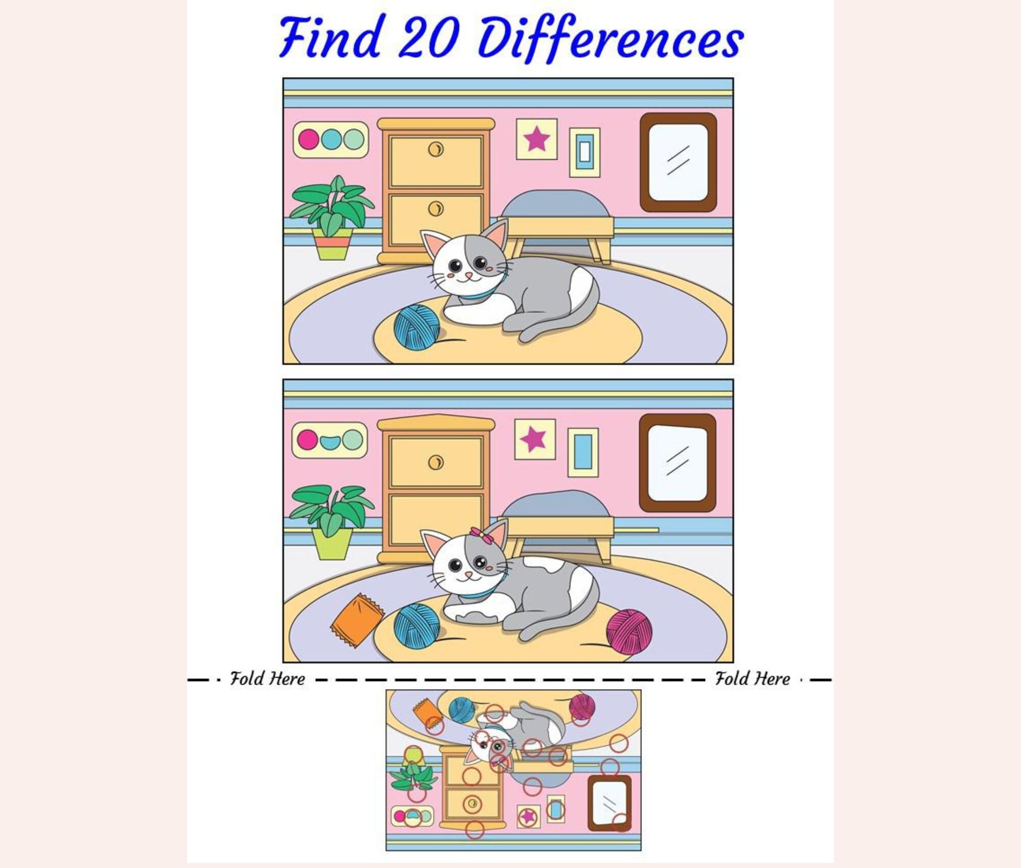 Spot the Difference Printable Worksheets, Find the Difference Game for ...