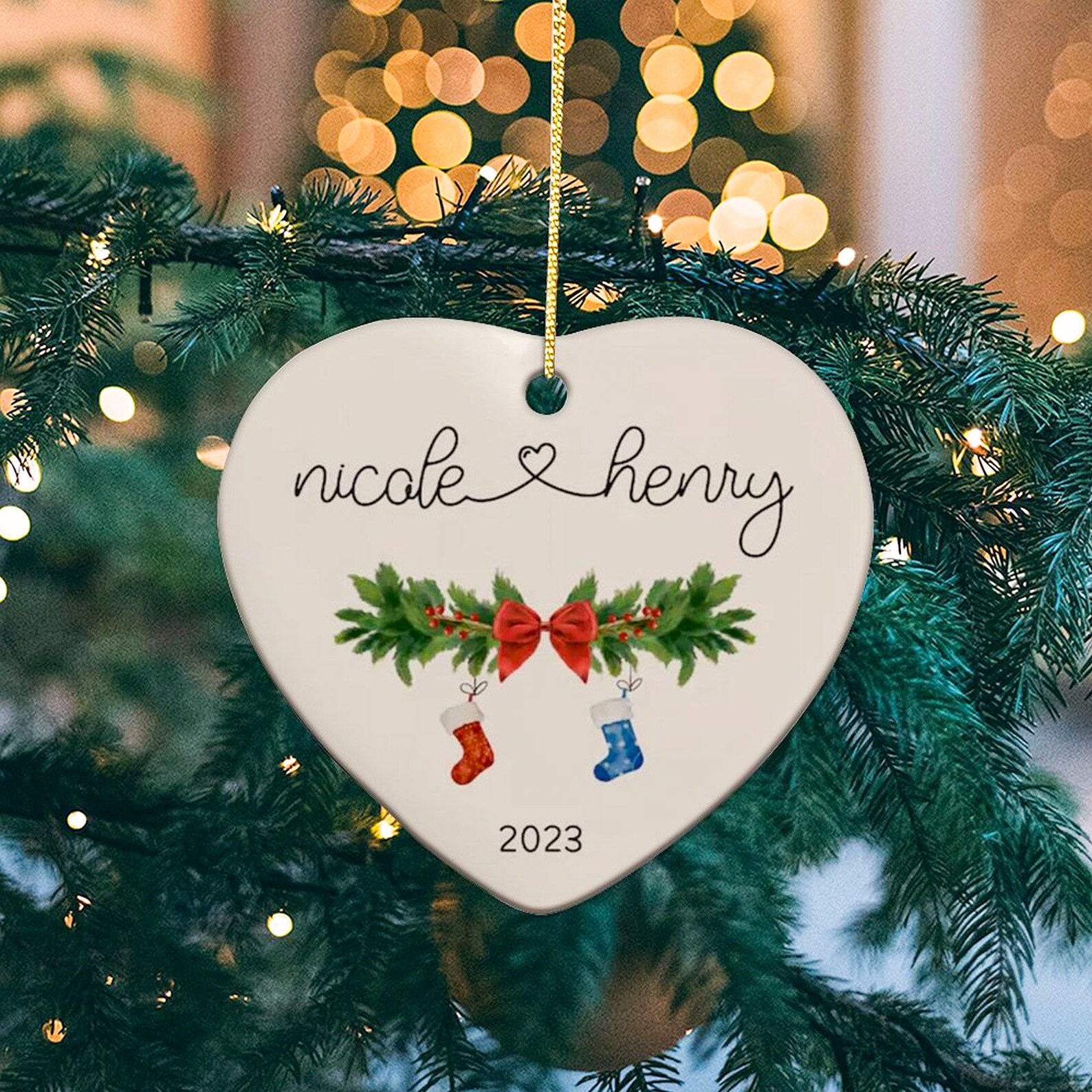 Personalized Couple Christmas Ornament, First Christmas Ornament