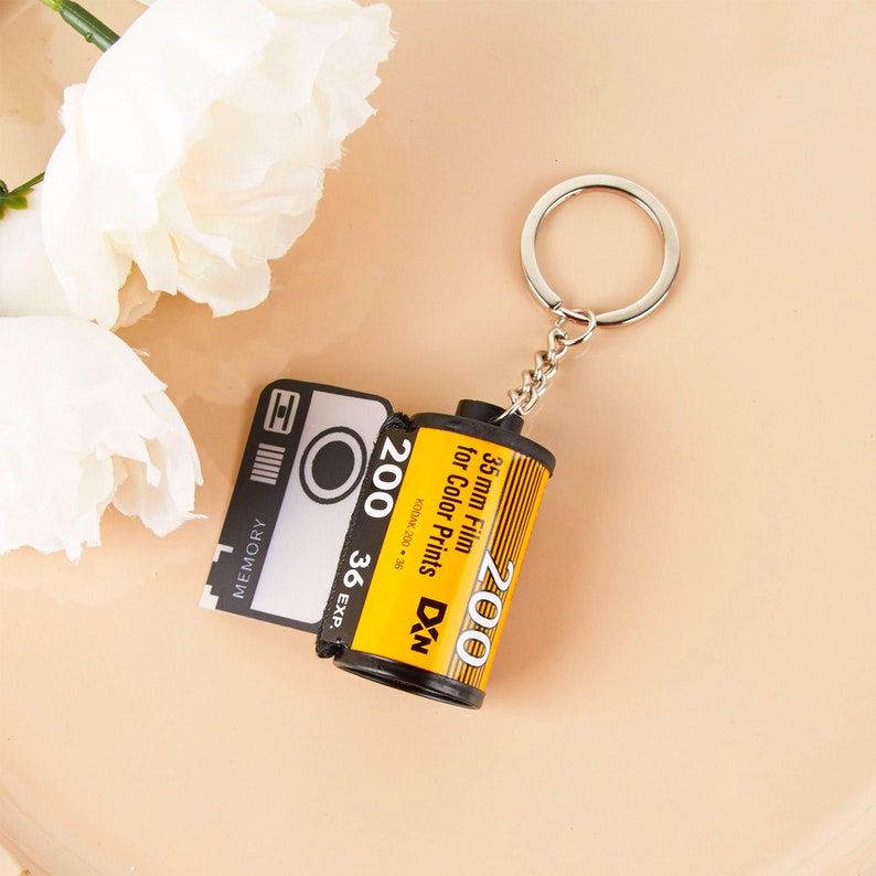10 Photos Film Keychain, Film Roll Keychain, Film Keychain, Camera