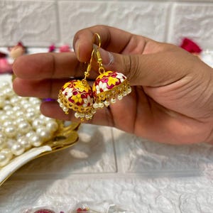 Assorted 50 pc lot of meenakari earrings jhumkis wedding favour handmade earrings gifts bridesmaid gifts mehendi gifts sangeet gifts