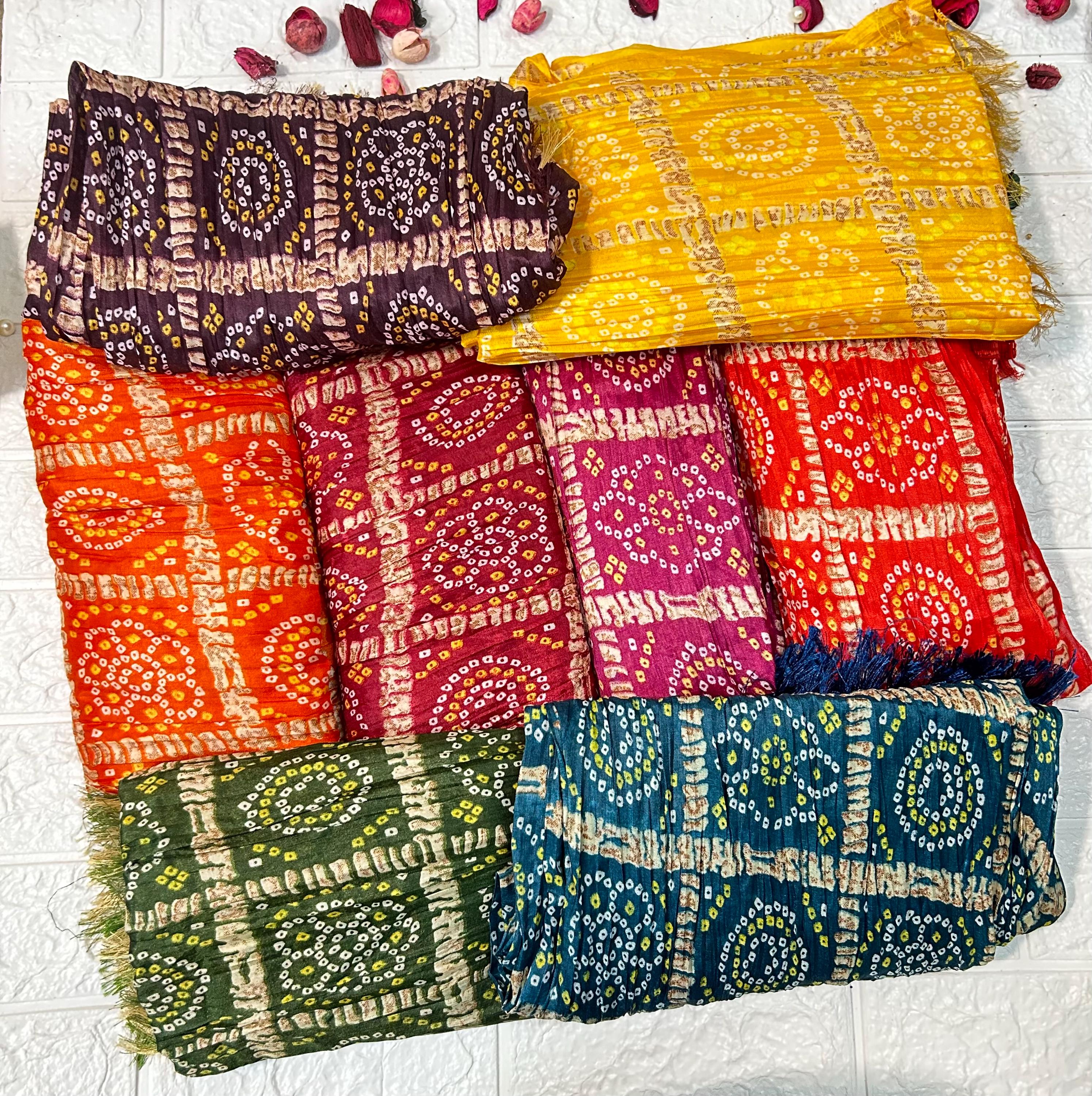 Lot of Chinnon Bandhani Dupatta Wedding Favors, Mehndi Sangeet Return Gifts, Bridesmaid Dholki Jagoo Gifts For Guests
