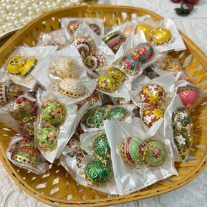 Assorted Lot of 50 Pairs Meenakari Jhumki Earrings, Mehndi Favors, Wedding Gifts, Bridesmaid Party Favours, Mehendi Sangeet Dholki Gifts