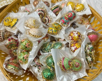 Assorted Lot of 50 Pairs Meenakari Jhumki Earrings, Mehndi Favors, Wedding Gifts, Bridesmaid Party Favours, Mehendi Sangeet Dholki Gifts
