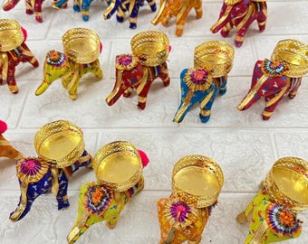 Schütten Sie Elefanten-Teelichtkerzenhalter, Diwali-Geschenke, Hochzeits-Gefälligkeiten, geben Sie Geschenke für Gäste zurück, Babyparty, Housewarming, Partybevorzugung
